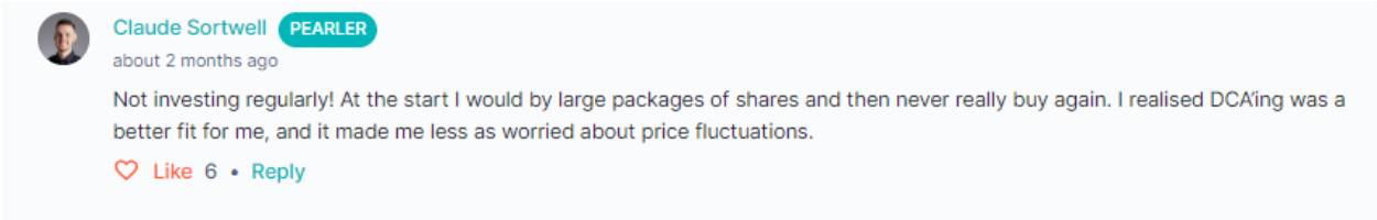 Not investing regularly